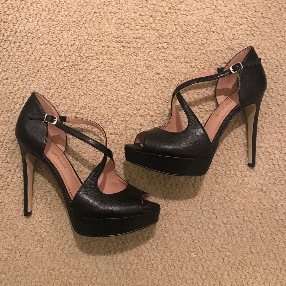 Enzo Angiolini Black Leather Heels